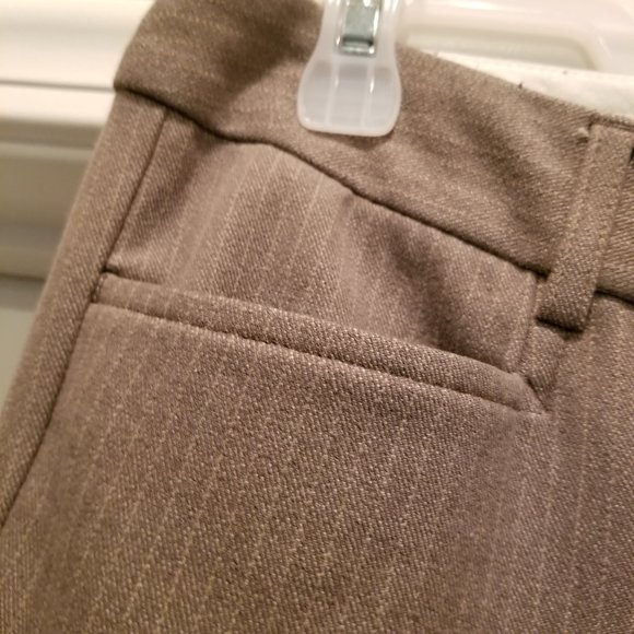 Express pants Tan and white pinstripe Size 6R - Picture 2 of 15